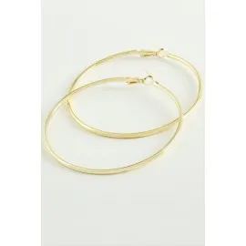 Boru Halka Küpe 6 Cm-Sarı