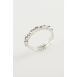 Yıldız Taşlı Yüzük-Gümüş Rengi