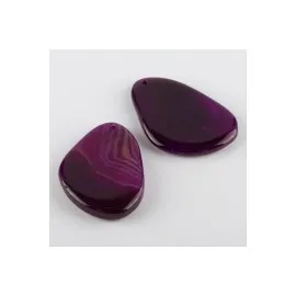 Özel Kesim Doğaltaş Plaka Akik Kolye Ucu-Mor