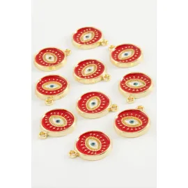 Göz Tek Kulp Mineli Bileklik Ve Kolye Ucu Aparatı 1 Adet-Mavi