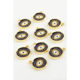 Göz Tek Kulp Mineli Bileklik Ve Kolye Ucu Aparatı 1 Adet-Lacivert