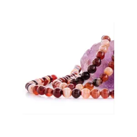 8 mm Damarlı Akik Taşı-Kahverengi