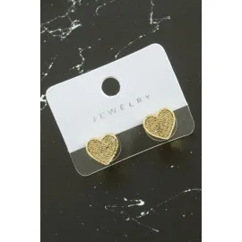 Kalp Zirkon Taşlı Küpe-Gümüş Rengi