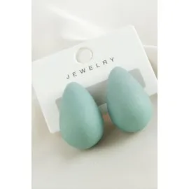 Damla Plastik Küpe-Turkuaz