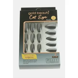 Gold 24Lü Kedi Gözü Takma Tırnak-Siyah