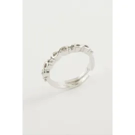 Yıldız Taşlı Yüzük-Gümüş Rengi