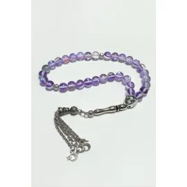 Neon Kuvars Doğaltaş Tesbih 8 Mm-Mor