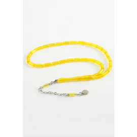 Kapsül Plastik Tesbih 4X10  mm-Sarı