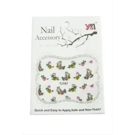 Gül Tırnak Aksesuarı Tattoo Sticker-Beyaz