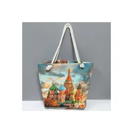 Saray Desenli Plaj Çantası-Turuncu