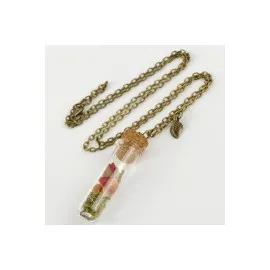 Mantar Tıpalı Canlı Kolye-Kahverengi