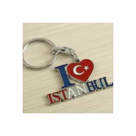 İstanbul Yazılı Metal Anahtarlık-Renkli