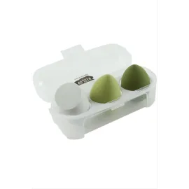 3 Adet Yumurta Kutulu Makyaj Süngeri-Sarı