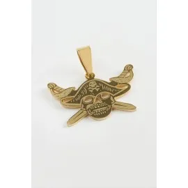 Kılıç Kuru Kafa Çelik Kolye Ucu 3 Cm-Sarı