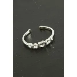 Karışık Lüx Çelik Eklem Yüzük 1 Adet-Gümüş Rengi