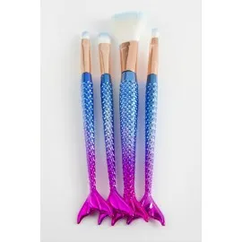 4 Adet Balık Makyaj Fırça Seti-Renkli
