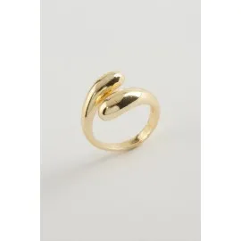 Oval Metal Yüzük-Sarı