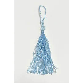 1 Adet Pamuk Püskül 14 cm-Açık Mavi