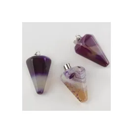 Akik Pandül Doğaltaş Kolye Ucu-Mor