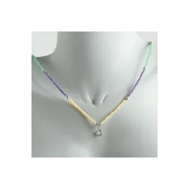 Renkli Kum Boncuk Taşlı Kolye-Model-1