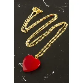 Yeni Sezon Kalp Kolye-Kırmızı