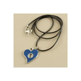 Kalp Metal Vinlex Deri Kolye-Renkli