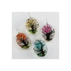 Oval Canlı Kolye Ucu 3 Cm-Renkli