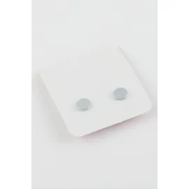 Tek Taş Mıknatıslı Cam Küpe  7 mm-Gümüş Rengi