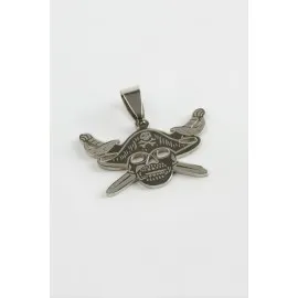 Kılıç Kuru Kafa Çelik Kolye Ucu 3 Cm-Gümüş Rengi