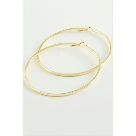 Boru Halka Küpe 6 cm-Sarı