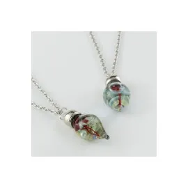 Sulu Çiçek Fanus Canlı Kolye-Renkli