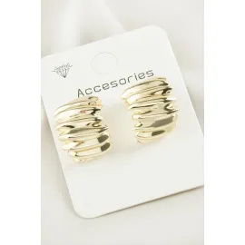 Burgulu Yeni Sezon Metal Küpe-Sarı