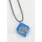 Papatya Köşeli Epoksi Kolye-Mavi