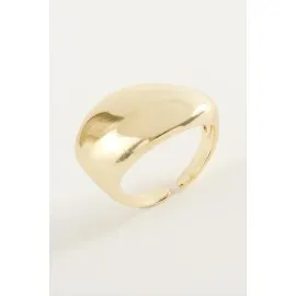 Oval Metal Yüzük-Sarı