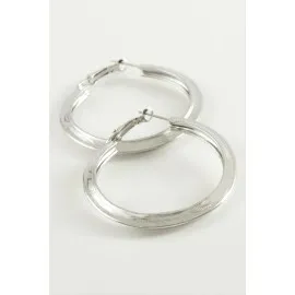 Salkım Desenli Halka Küpe 5 Cm-Gümüş Rengi