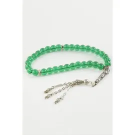 Cam Taş Tesbih 8 Mm-Yeşil