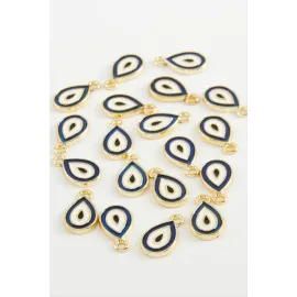 Damla Tek Kulp Mineli Bileklik Ve Kolye Ucu Aparatı 1 Adet-Lacivert