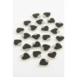 Kalp Mineli Bileklik Ve Kolye Ucu Aparatı 1 Adet-Siyah