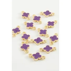 Çiçek Çift Kulplu Mineli Bileklik Ve Kolye Ucu Aparatı 1 Adet-Gri