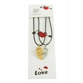 Kalp Arkadaşlık Kolyesi Çift Kolye-Siyah