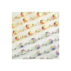 Papatya Mineli Taşlı Eklem Yüzük 1 Adet-Sarı