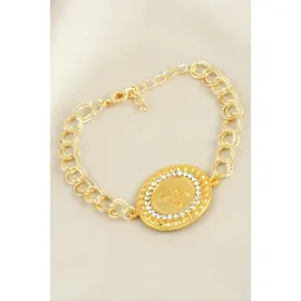 Osmanlı Tuğrası Taşlı Bileklik-Sarı
