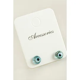 Nazar Cam Küpe-Açık Mavi