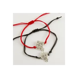 Ateş ve Su 2li İp Bileklik-Kırmızı