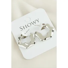 Yıldız Yeni Sezon Metal Küpe-Gümüş Rengi