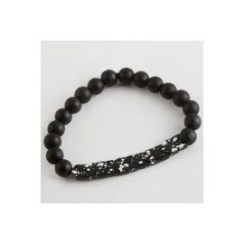 Onix Hematit Doğaltaş Bileklik-Siyah