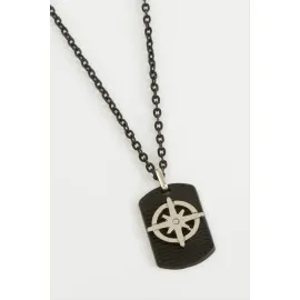 Yıldız Erkek Kolye-Siyah