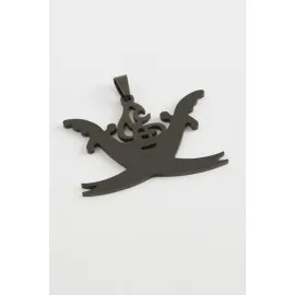 Zülfikar Çelik Kolye Ucu 4,5 Cm-Siyah