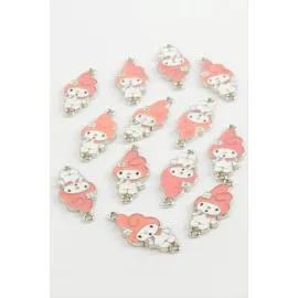 Çzgflm Çift Kulplu Mineli Bileklik Ve Kolye Ucu Aparatı 1 Adet-Pembe