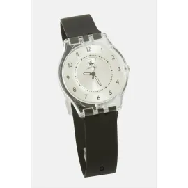 Silikon Kayışlı Bay Bayan Kol Saati-Siyah